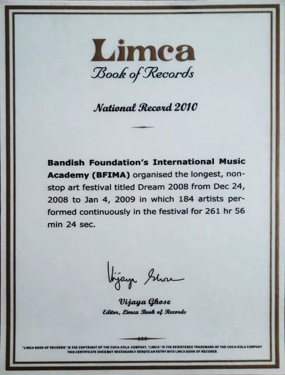 Shri Swami Samarth Sangeet Vidyalaya achievement certificate